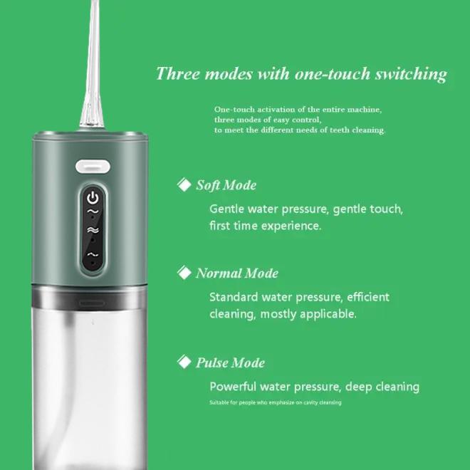 Portable Oral Irrigator, 1 Box with 4 Counts Nozzles Rechargeable Electric Water Flosser & Accessories, Household Oral Care Tool for Home & Travel