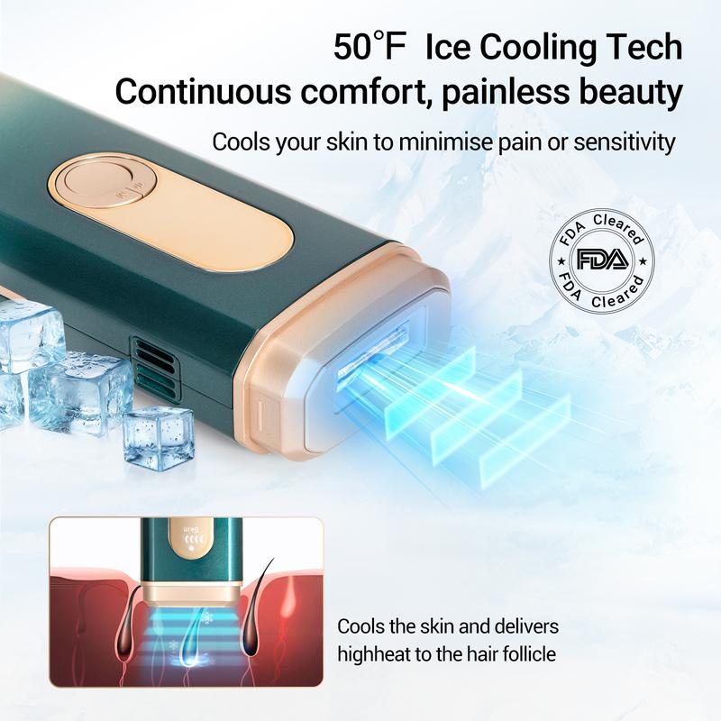 Naisigoo IPL Laser Hair Removal Device Ice-cooling Salon Results at Home Smooth Comfort Portable for Men & Women Painless Permanent pain free IPL Hair hair remival