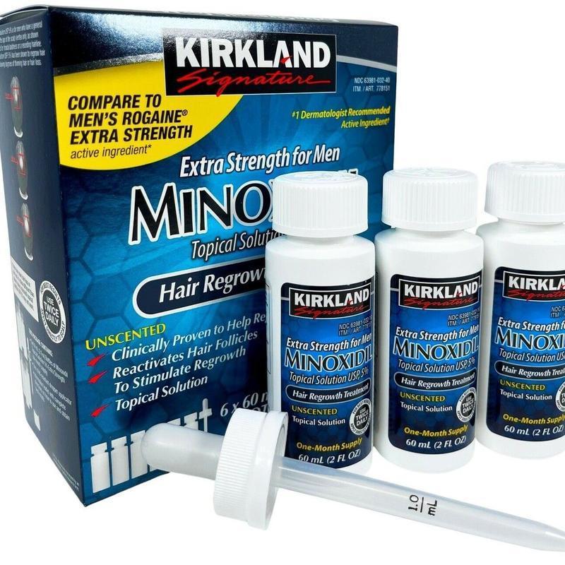 Kirkland Minoxidil 5% Extra Strength 1,2,3, 6 Months Supply Men Hair Regrowth Hair Care Daily