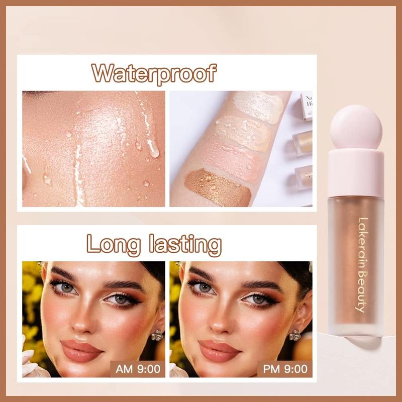 Liquid Highlighter, Contour Stick Makeup Highlighter for Face, Lightweight Glotion, Waterproof Luminous Lotion, Silky Smooth Glitter Highlighter Makeup Stick, Multi-Use Body Shimmer(#2 Starlight)