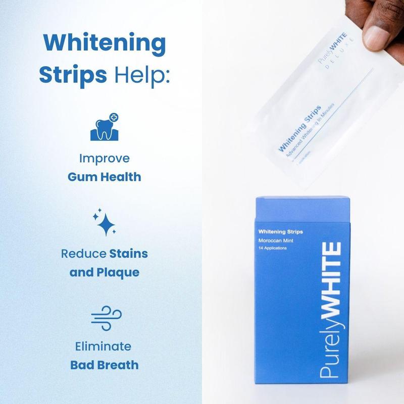 PurelyWHITE | Teeth Whitening Strips | Peroxide-Free | Instant Whitening For Sensitive Teeth