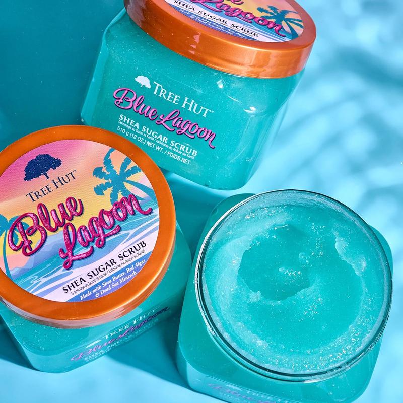 Blue Lagoon Shea Sugar Scrub, 18 Oz, Ultra Hydrating and Exfoliating Scrub for Nourishing Essential Body Care Tree Hut Aha Avocado sugar  scrub