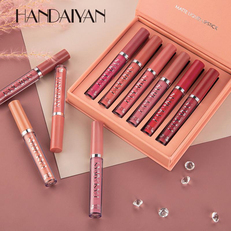 6 12PCS Waterproof Long-Lasting Matte Lipstick Set Easily Tinted and Moisturizing Lipsticks Suitable for All Occasions Lip Makeup Matte Lip Gloss Lipstick Pearls Girls and Women Makeup Accessories Cosmetic Glossy