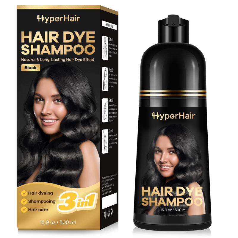 HyperHair Hair Dye Shampoo, Herbal Ingredients Hair Dye, Shampoo for Gray Hair for Women & Men, Long Lasting & Coverage Haircare