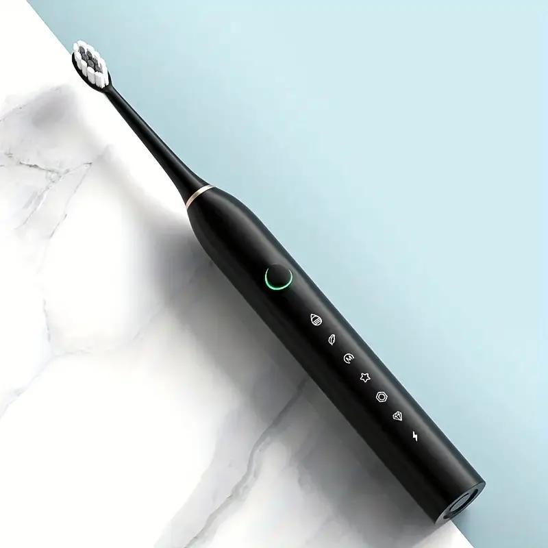 6-speed Intelligent Timed Electric Toothbrush, 1 Set Rechargeable USB Portable Toothbrush & Brush Heads, Suitable for Adults