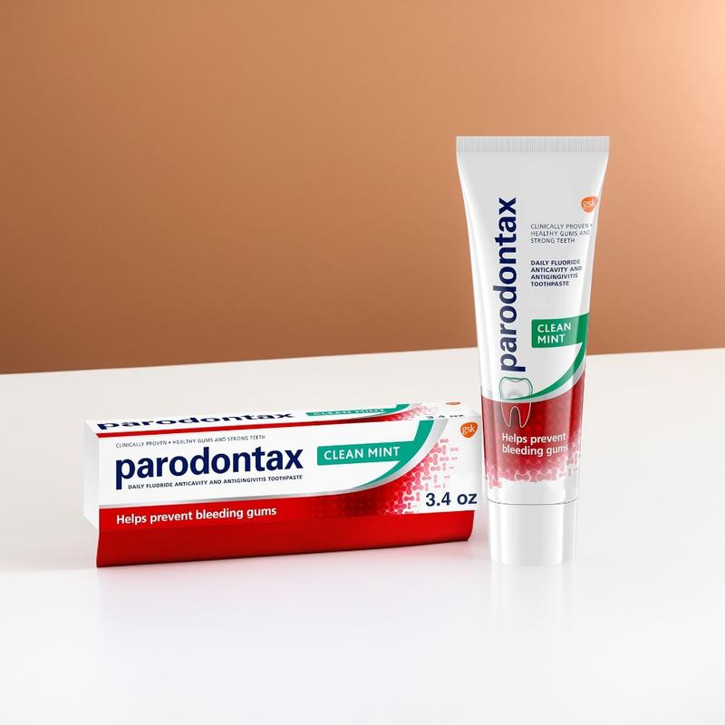 Parodontax Toothpaste for Bleeding Gums, Gingivitis Treatment and Cavity Prevention, Clean mint - 3.4 Ounces Oral Cleansing