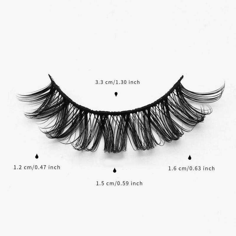 15mm D Curl Fluffy Russian False Eyelashes, Natural Curling Eye Makeup Strip Lashes for Lashes Extensions, Women & Girls Eye Makeup Cosmetic, Christmas Gift