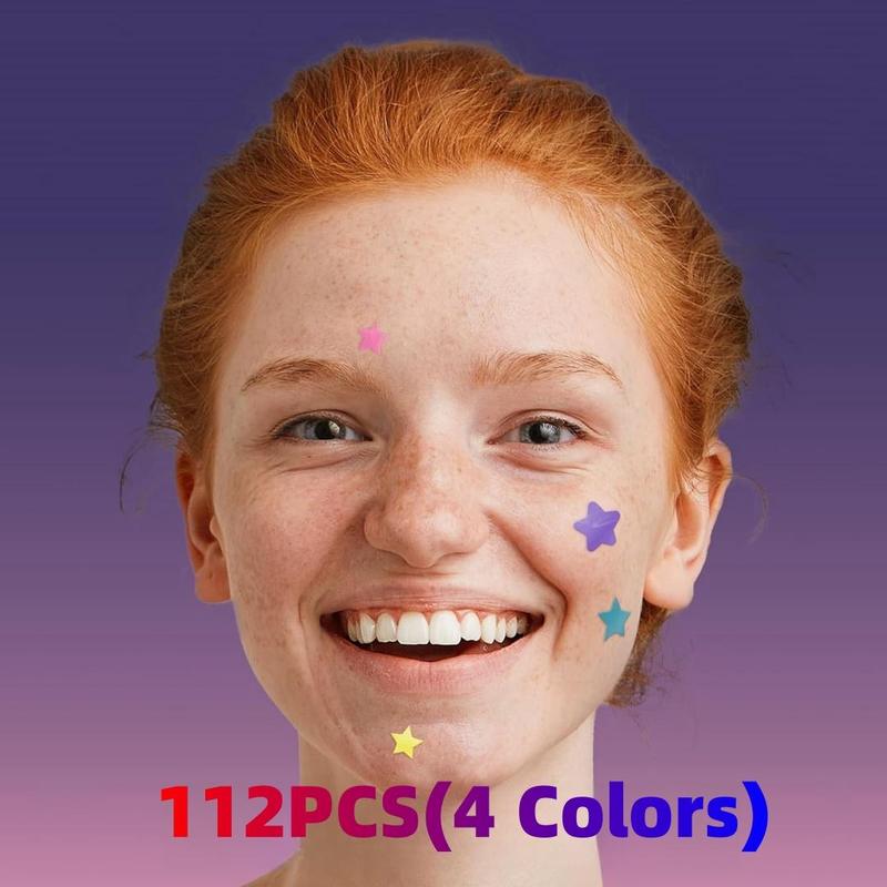 Star Shaped Acne Patch, 112pcs set Hydrocolloid Acne Patch, Skin Care Product for All Skin Types, Daily Skincare Product