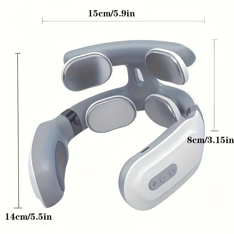 4-head Pulse Massager, 1 Count 9-level Pulse Heating Neck Massager, Neck Protector for Soothing Cervical Spine and Relieving Neck Muscle