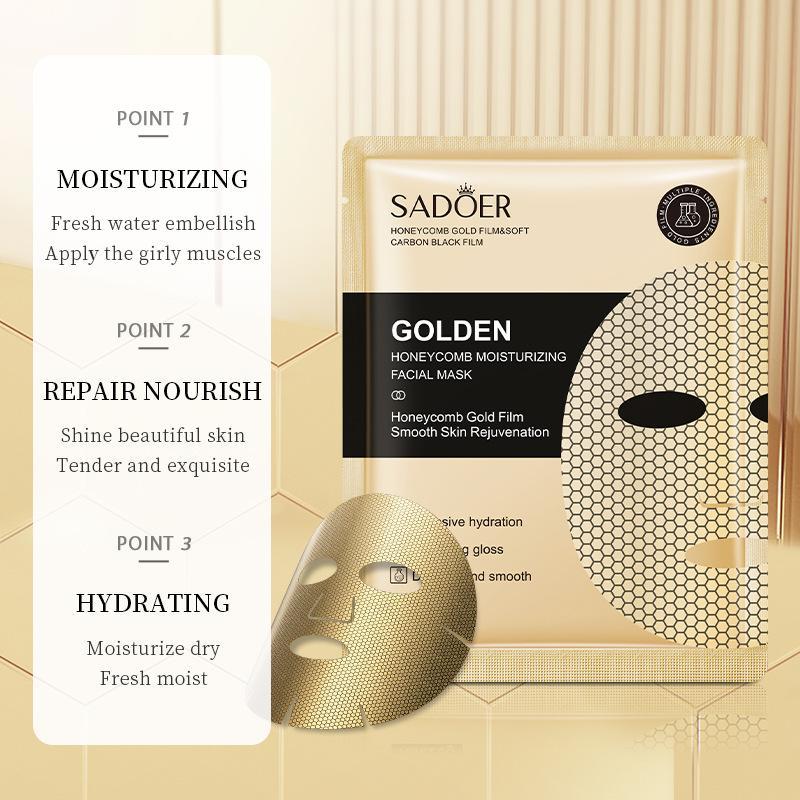 Hydrating 24k Gold Facial Skin Care Mask, 10pcs set  Deeply Moisturizing Face Skincare Sheet, Beauty & Personal Care Daily Skincare Product