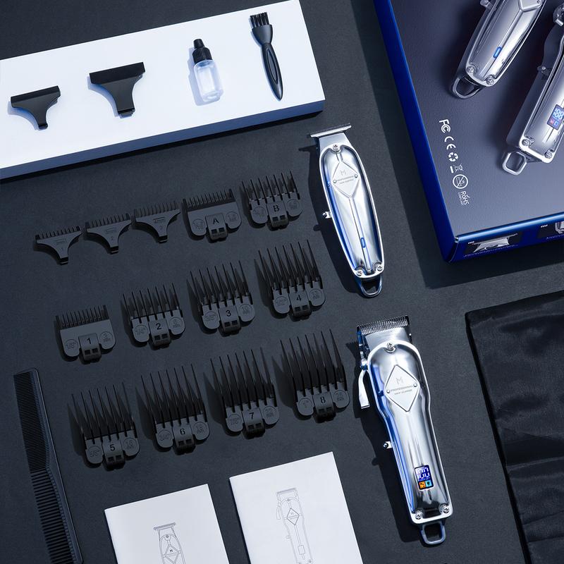 GLAKER Hair Clipper & Trimmer Kit - Cordless, LED Display, Long Battery Life, Adjustable Steel Blades, Spectacular Comfort - K11