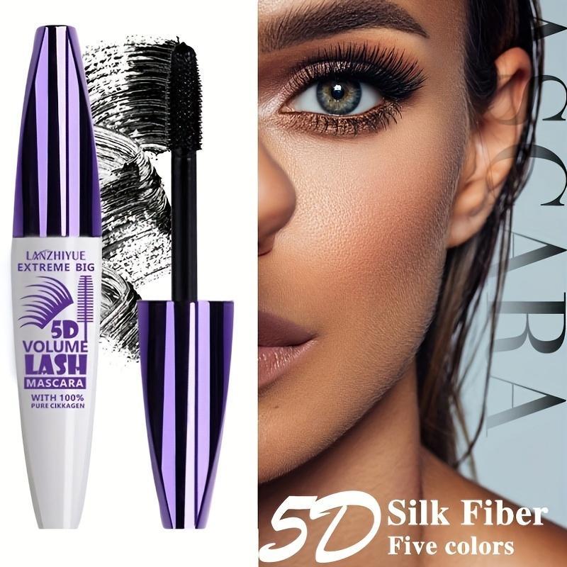 Waterproof 5D Extreme Volume Lash Mascara, 1 Count Long-lasting Natural Curling Eyelash Extensions, Professional Eye Makeup Products for Women & Girls, Makeup Products, Christmas Gift