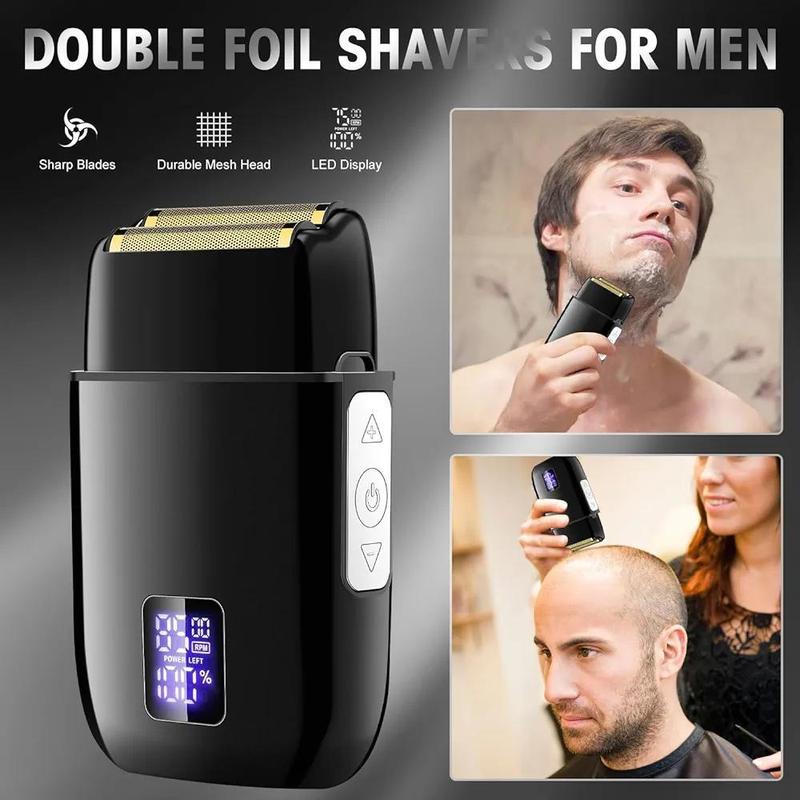 3 in 1 Electric Shaver Kit with Digital Display, 1 Set Multi-use Rechargeable Hair Clipper Set with Accessories, Electric Beard Hair Trimmer for Men, National Day Offers, Christmas, Christmas Gift