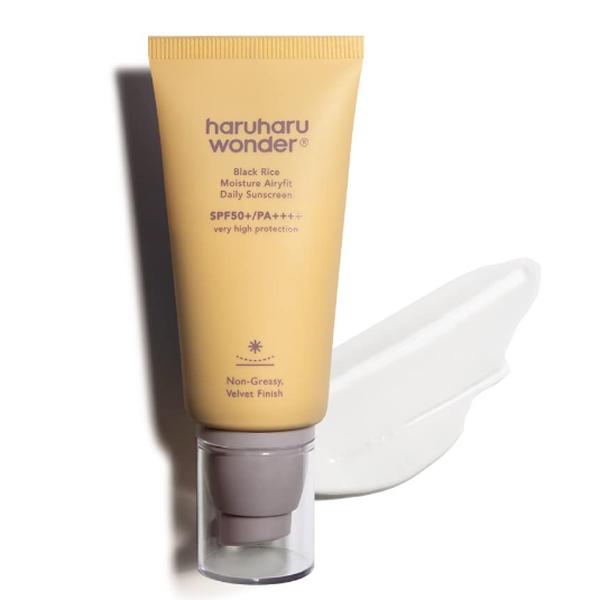 Haruharu Wonder Black Rice Moisture Airyfit Daily Sunscreen, 50ml - Non-Greasy Unscented Facial Sunscreen