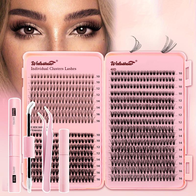 Individual False Eyelashes Kit, 640pcs Mixed Length D Curl False Eyelashes, Self Grafting Curl Eyelashes, Eye Makeup Enhancement False Eyelashes