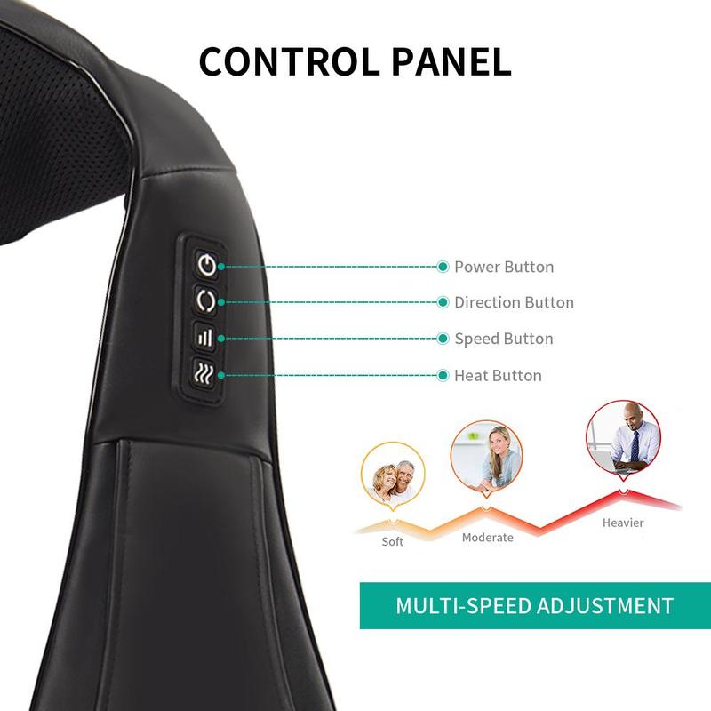 Body Care Neck & Back Massager Rechargeable, Heated Neck Massager for Relief Deep Tissue, Cordless Neck Shoulder Electric Massager, Portable Massager, Comfort Neck & Back Massager