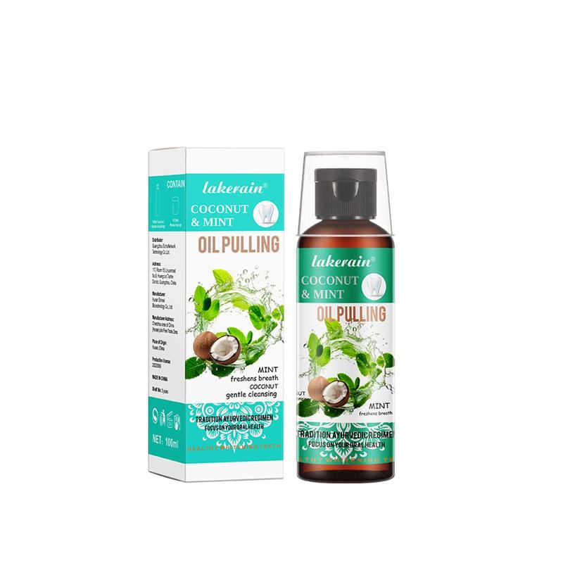 Coconut & Mint Oil Pulling, Natural Coconut Oil Mouthwash, Summer Oral Care Cleaning Oil, Fresh Breath Oral Care Product