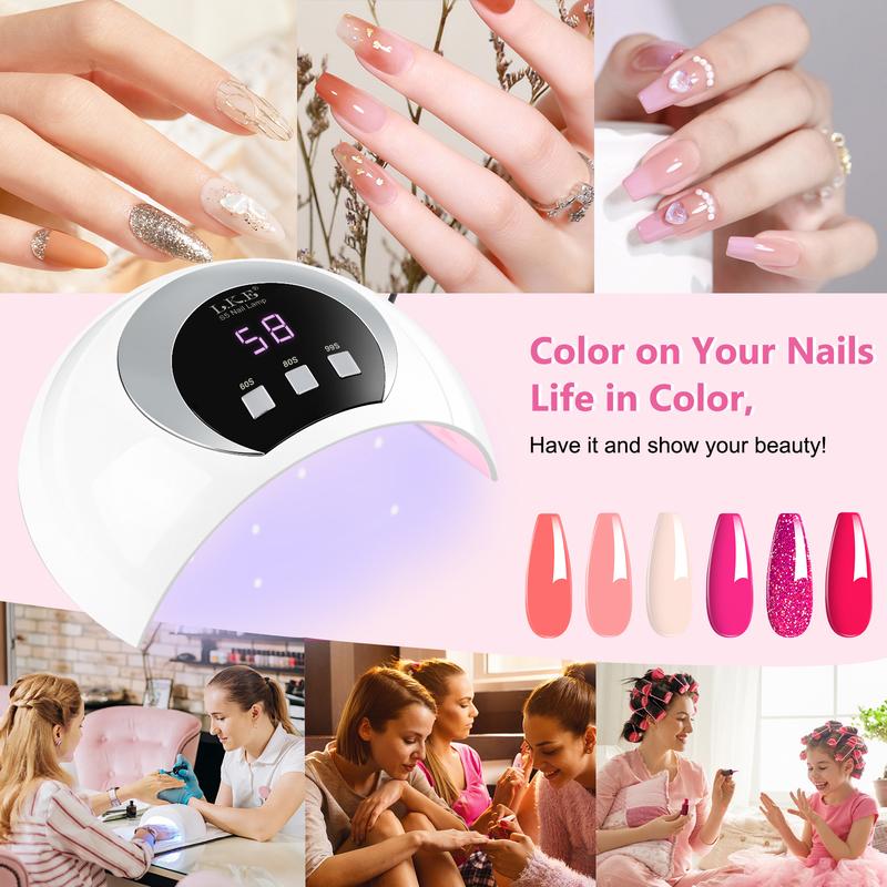 LKENail S5 UV LED Nail Lamp, Christmas Upgrade Nail Dryer 54W Gel Nail Polish Curing Lamp 3 Timer settings UV Nail Lamp LED Nail Lamp for Gel Nail Polish Kit Nail Light White Nail Art Nail Care Drying Gifts for Girlfriends