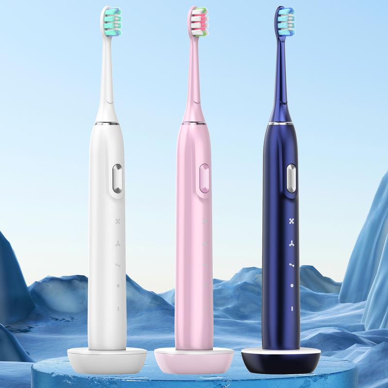 JOYYE Electric Toothbrush IPX7 Waterproof Core Low noise,4 Replacement Heads,4 Cleaning Modes Rechargeable,Long Battery Life, Ideal for Home & Travel