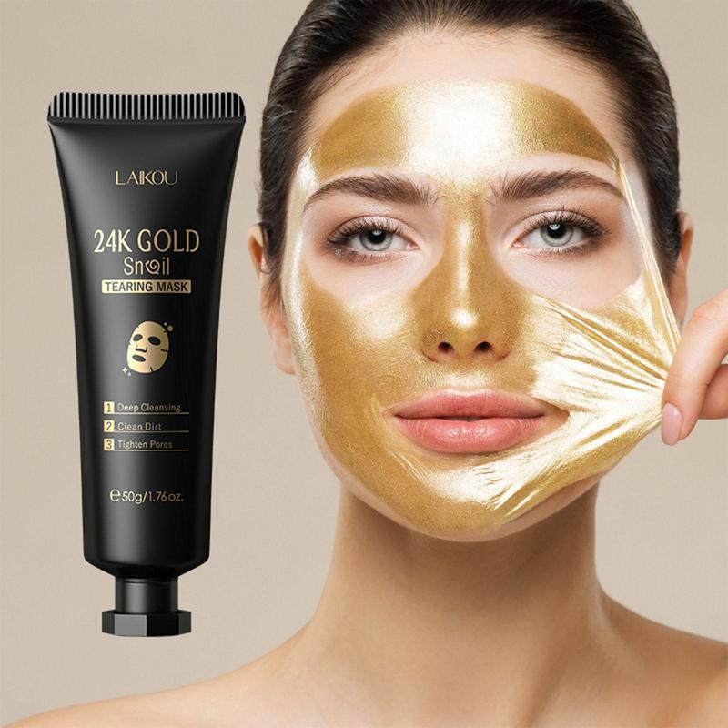 24k Gold Foil Peel Off Mask, 1 2 Boxes Comfort Moisturizing & Nourishing Face Mask, Deep Cleansing & Pore Cleaning Mask, Face Skincare Product for Women & Men, Fall Gift