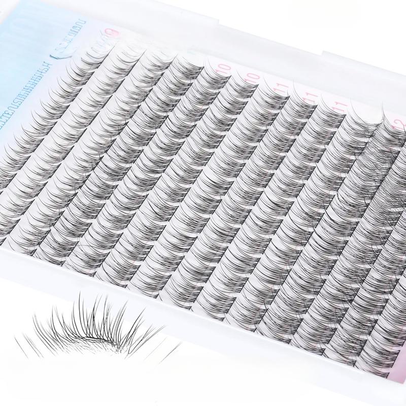 Natural Lash Extension Kit 168Pcs Lash Clusters Kit Wispy Eyelash Extensions 9-12MM Individual Lashes Extensions with Bond and Seal Lash Glue and Eyelash Extension Tweezers Eyelashes Extensions