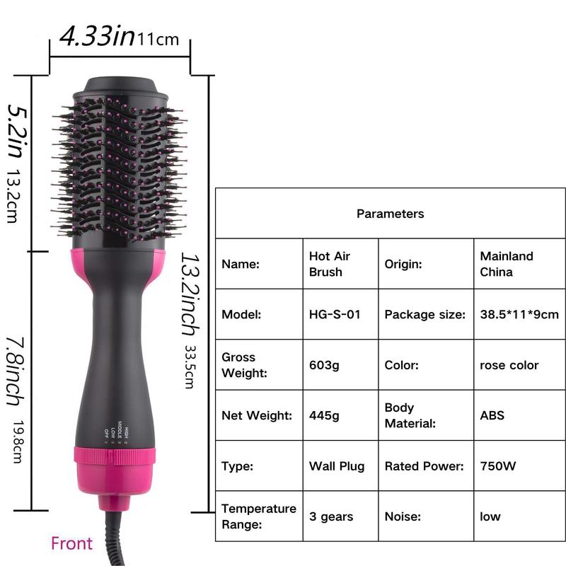 4 in 1 Hair Dryer Straightener, Multi-use Hair Dryer Brush with Aluminum Tube Comb Head, Lightweight Design Hot Air Comb for Home & Salon Use