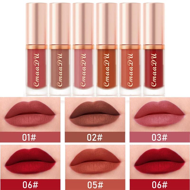 6pcs Matte Velvet Lipstick, Water Proof Matte Lip Balm, Long Lasting Easy Coloring Lip Sticks, Sweat Proof Moisturizing Matte Lipstick