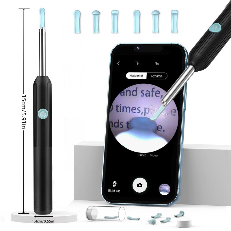 Earwax removal - Earwax removal tool - Ear cleaner with camera - Earwax removal kit with light - Ear camera with 6 ear picks - Ear cleaner for iOS and Android