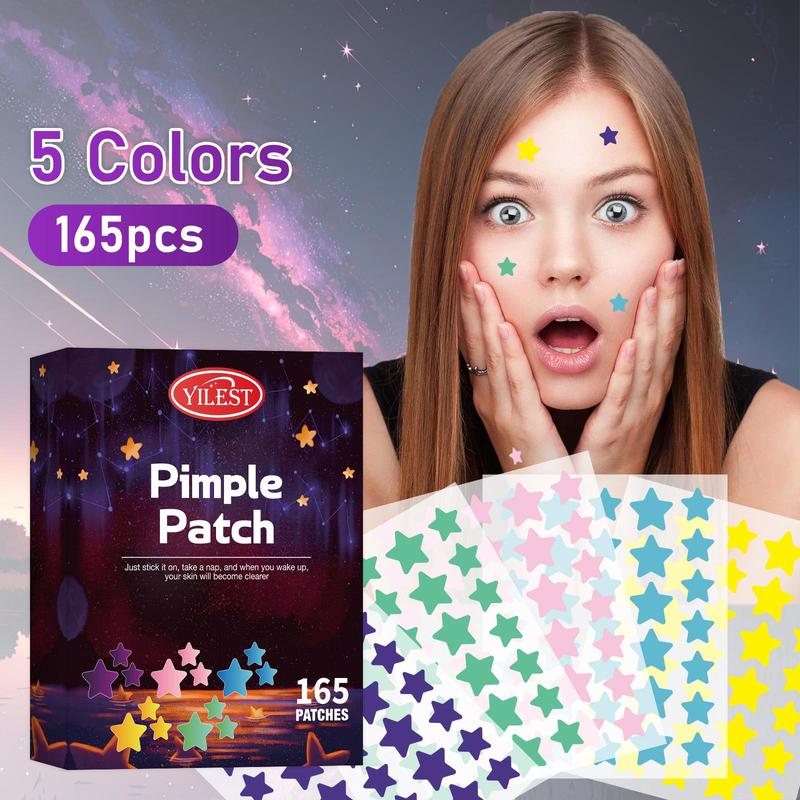 Star Shaped Pimple Patch, 2 Boxes(165pcs box) Acne Cover Sticker, Hydrocolloidal Pimple Patch, Skin Care Product for Women & Men