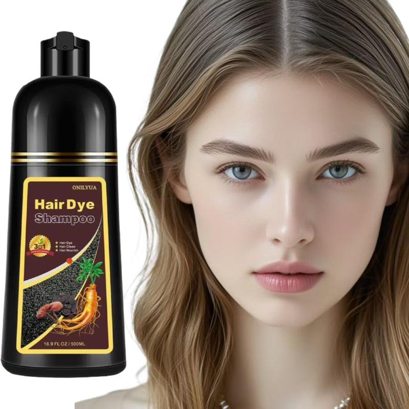 Plant-Based Hair Dye Shampoo – Light Brown 3-in-1 Hair Color with Herbal Ingredients, 99% Gray Coverage, Natural Haircare Products