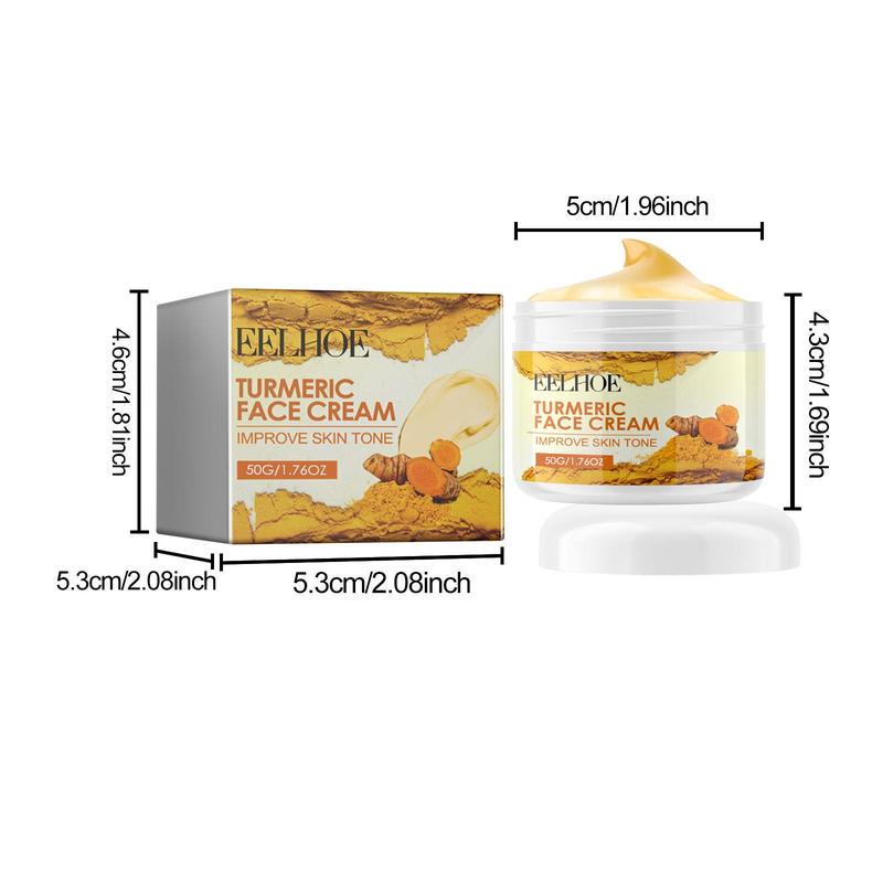 Turmeric Face Cream, 2Counts Set Deeply Moisturizing & Nourishing Face Cream for Women & Men All Skin Types, Christmas Gift