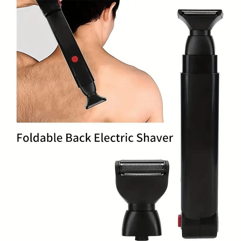 Foldable Back Electric Shaver, 1 Count Portable Rechargeable Razor, Leg Hair Removal Instrument