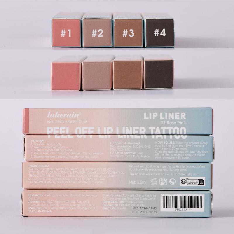 Lakerain Peel Off Lip Liner Stain - Long Lasting Waterproof Matte Finish, Easy Vintage 3D Lip Art