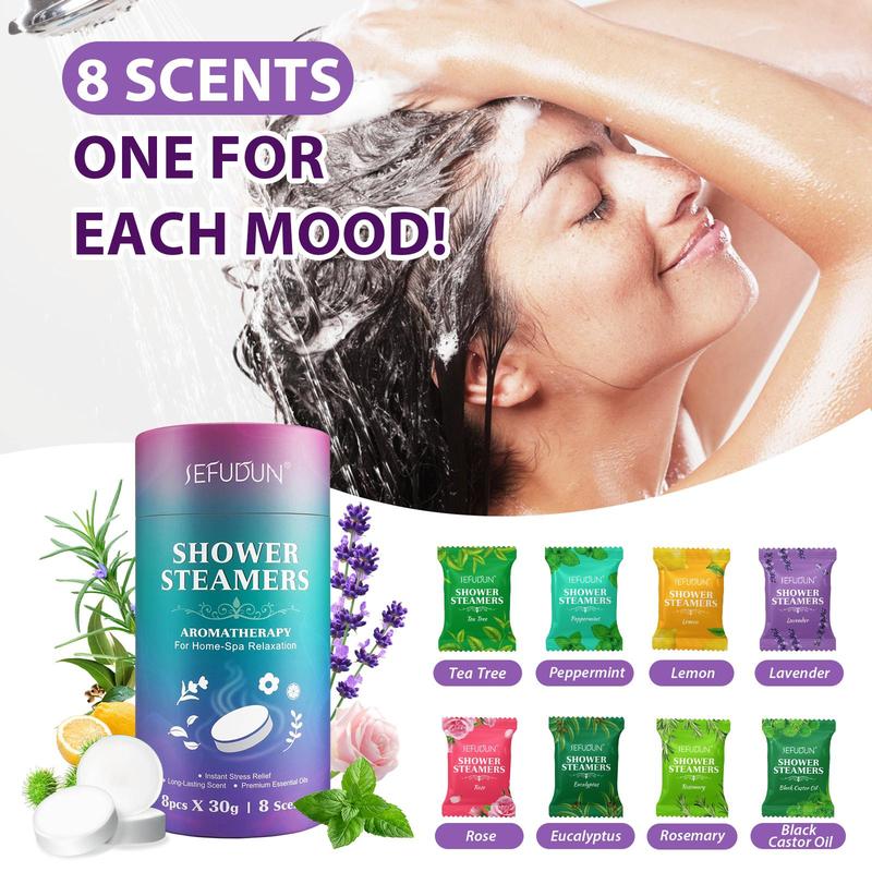 Long-lasting Scented Shower Steamers, 2 Boxes Nourishing Fragrance Essential Oil Effervescent Tablets, Body Care Products for Home Spa