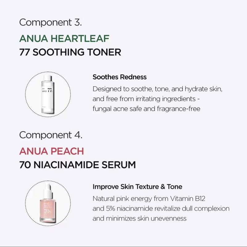 [Anua Official Shop] KoreanGlass Skin Set (Daily skincare routine forclear skin) Cleanser + foam + Toner + Serum+ Moisturizer