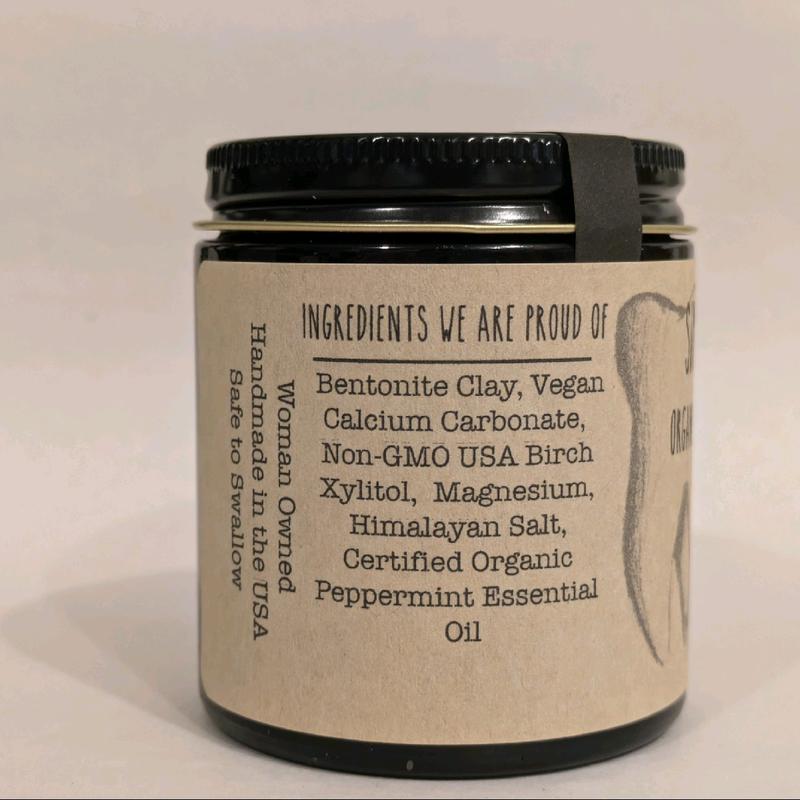 Glass Jar Organic Vegan Fluoride Free Remineralizing Tooth Powder