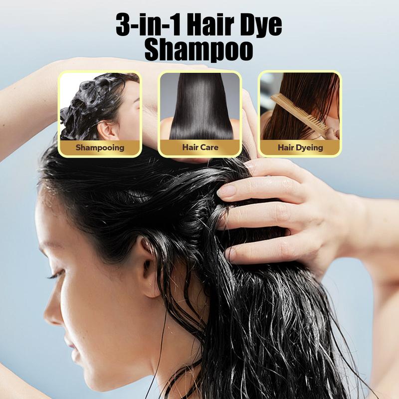 HyperHair Hair Dye Shampoo, Herbal Ingredients Hair Dye, Shampoo for Gray Hair for Women & Men, Long Lasting & Coverage Haircare