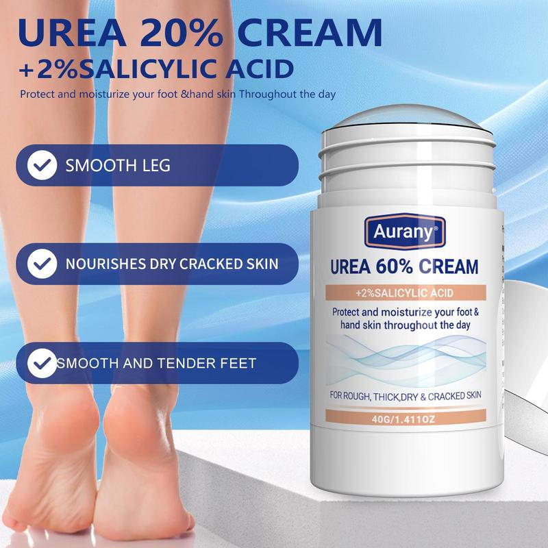 60% Urea & 2% Salicylic Acid Foot Care Cream, Moisturizing Foot Cream for Rough, Thick, Dry, Cracked Skin, Soften & Moisturizer Skin for Feet, Knees, Hand