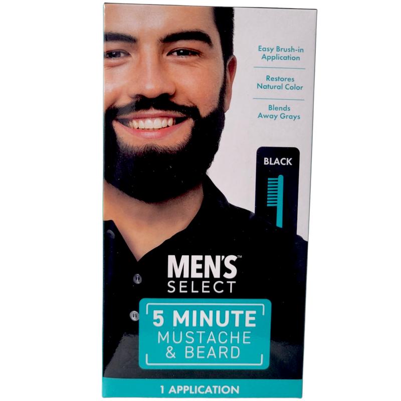 Men's Select Long Lasting Black Dye for Men for Beard, Mustache and all Facial Hair in just 5 min Hair Dye Haircare Gentle Salon