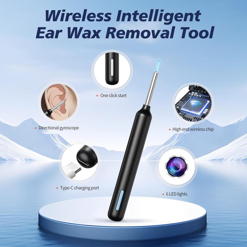 Intelligent Visual Ear Scoop, 1 Box Ear Wax Removal Kit with Camera & Light, HD Otoscope, Ear Wax Removal Tool, Ear Camera for Ios & Android