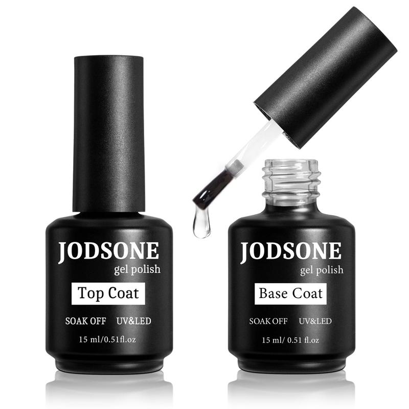 JODSONE 2 Bottles of Top Coat Base Coat Gel Polish Set Bright Surface At Home DIY Nail Salon Girl Gift