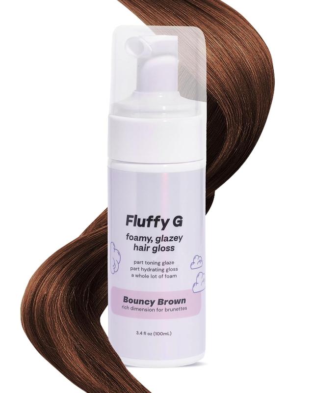 Hally Fluffy G In-Shower Foaming Hair Gloss - Add Shine, Remove Frizz, Restore Dull Color - 10 Minute Treatment, Natural Ingredients