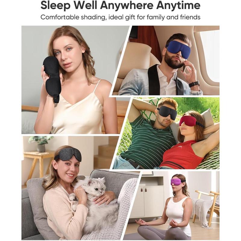 Sleep Mask for Side Sleeper 3 count, 100% Blackout 3D Eye Mask for Sleeping, Night Blindfold for Men Women