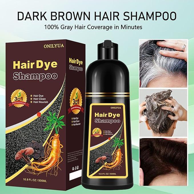 Hair Dye shampoo,  Brown Color Shampoo Hair Dye For Refresh Hair Instant Herbal Coloring Shampoo For Women&Men-Ammonia Free-Tintes Para El Cabello Profesional Haircare Blonde