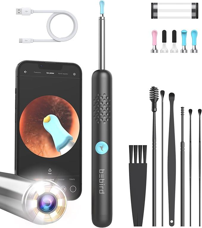 BEBIRD Wax Removal Tool: R1 Upgraded Ear Canal Cleaner with 1080P Camera, Smart Visual Wax Remove Kits with 6 LED Lights & Multi Replacement Tip for Daily Cleaning Ear