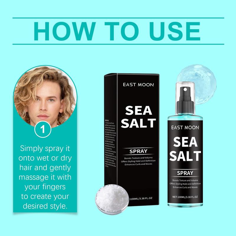 Sea Salt Spray, 2 Counts set Long Lasting Hair Styling Spray, Hair Styling Product for Women & Men, Professional Hair Styling Product for Daily Use, Haircare Kit