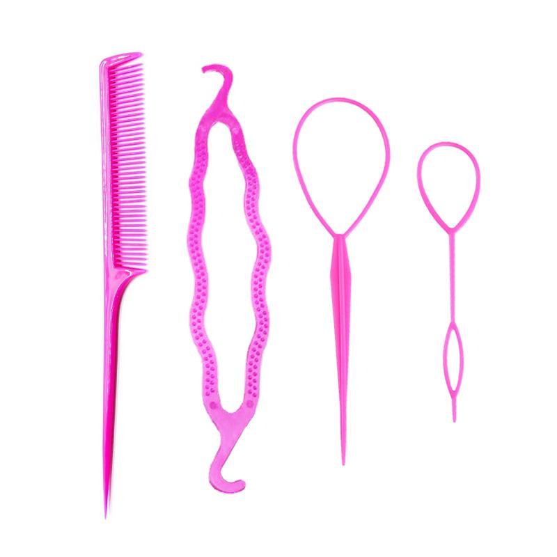 4pcs Hair Braiding Tool Set, Plastic Hair Twisters, Creative Heatless Hair Styling Tools