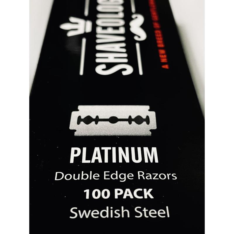 THE BACKUP BLADES - Platinum Double Edge Razors, Shaveology, Swedish Steel Safety Razor Blades Refill, 100x ct. Pack