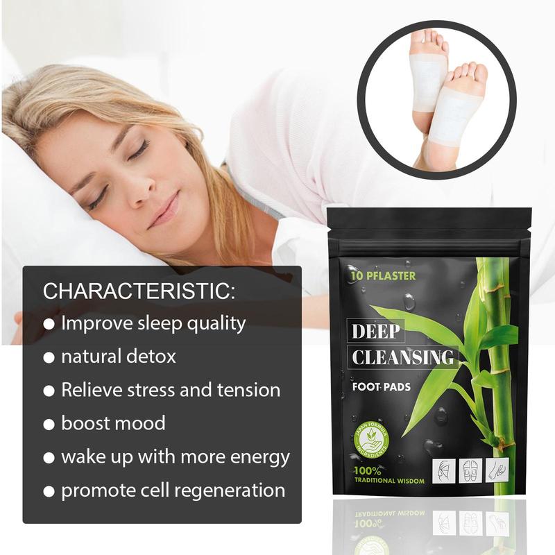 Bamboo Charcoal Skincare Foot Patch, 10pcs set Deep Cleansing Foot Pad for Impurity Removal & Deep Sleep, Foot Care Tool for Women & Men, Christmas Gift