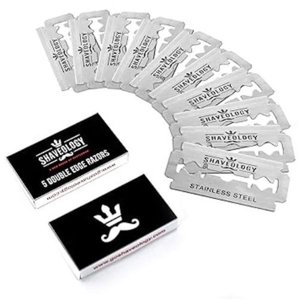 THE BACKUP BLADES - Platinum Double Edge Razors, Shaveology, Swedish Steel Safety Razor Blades Refill, 100x ct. Pack